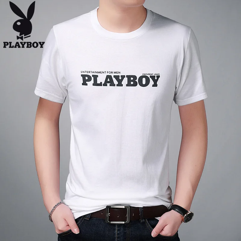 

Agent PLAYBOY Fashion Men Korean-style Slim Fit Stretch Cotton Pullover T-shirt Short Sleeve Shirt Men