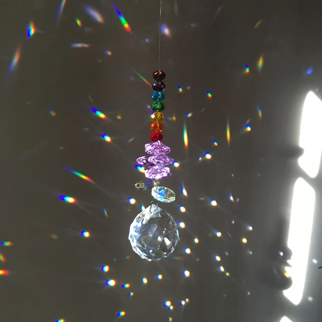 Crystal Suncatchers Csillár Medál Csakra Szivárványkészítő Lógó Prizmák Dísz Ablak, Szobák, Kerti Dekoráció - Image 6