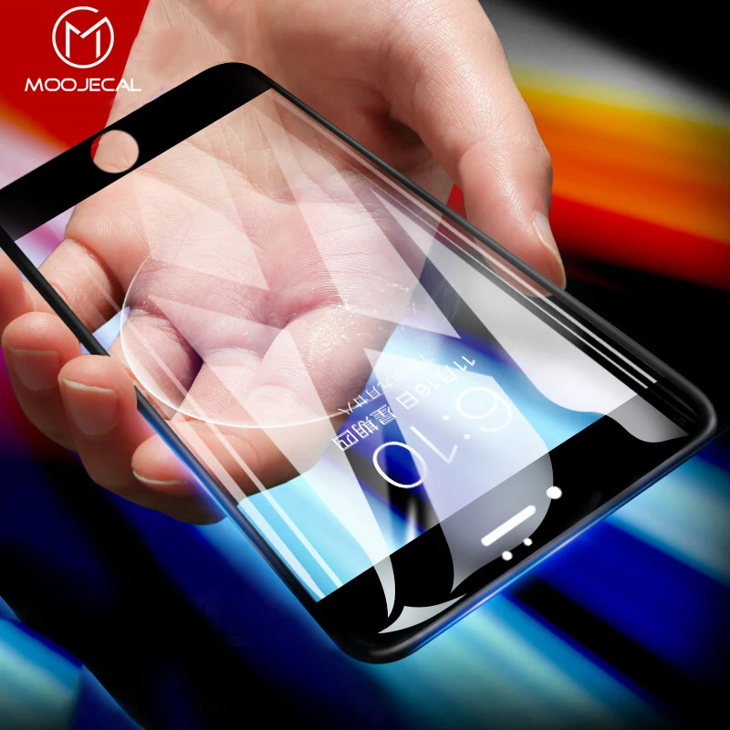 

MOOJECAL Full Cover Screen Protector for IPhone 7 8 7 Plus 8 Plus Ultra-thin Tempered Glass on The for IPhone X Protective Glass