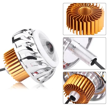 

Dropshipping Motorcycle LED Headlight Projector Lens Dual Angel Devil Eye Head Lamp Cyclone-Type Motorcycle LED Headlights