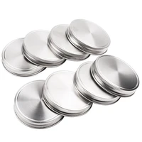 8 Pcs Stainless Steel Jar Lids 86Mm Sealed Leak Proof Cover With Silicone Seals Resistant Storage Solid Caps Wide Mouth Lid 1