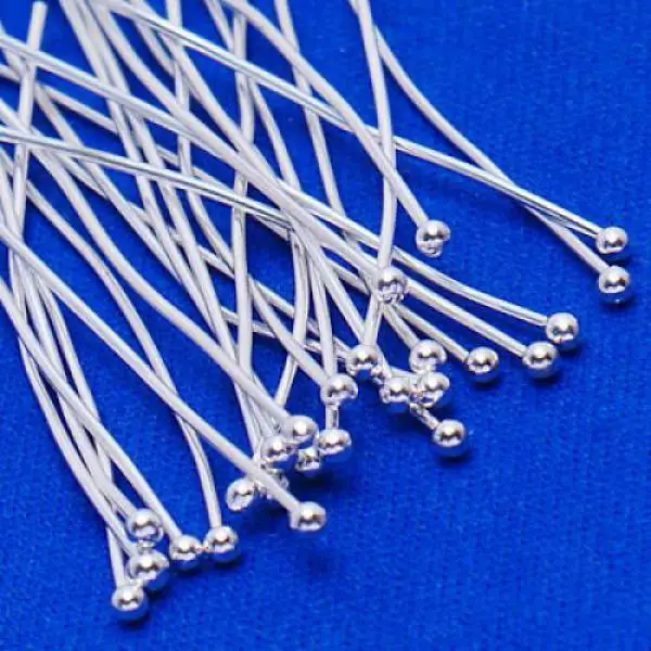 1.5inch silver color Plated Round Ball Dot Headpins Head Pins Hair Pins Hair Decor Styling Tools Accessories Pack of 50PCS