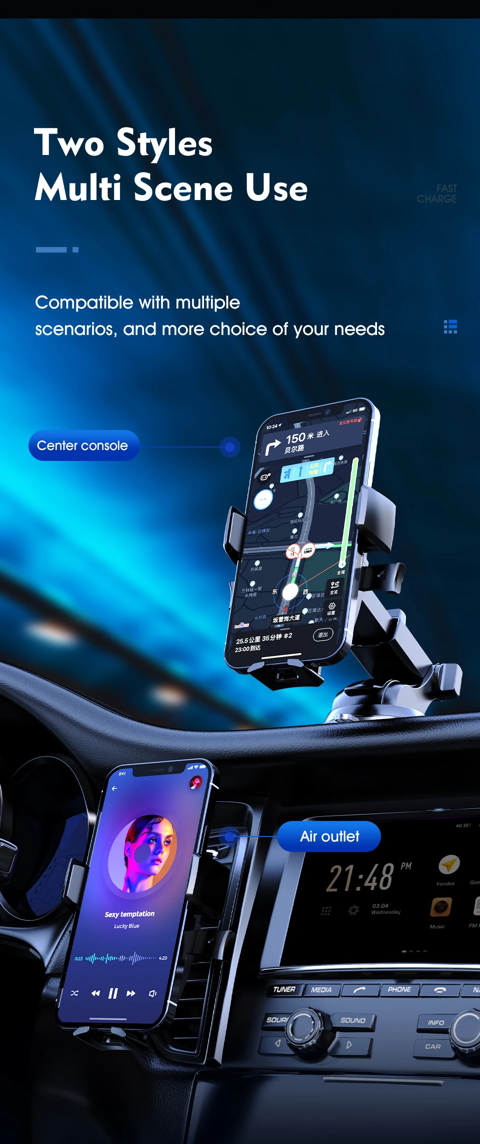 Autobots Car Phone Holder Stand Mobile Phone Stands in Car Phone Mount Suction Cup Support GPS For iPhone 13  Xiaomi Samsung cell phone stand