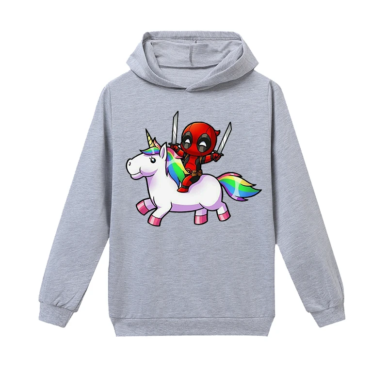 Deadpool/Детская куртка на молнии; забавная толстовка с капюшоном; Новинка года; одежда; топы; футболки для мальчиков; хлопковая Футболка для девочек; Детский свитер Unicom