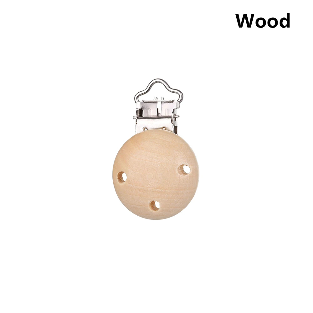 wood 1 шт. круглый зажим для пустышки детский деревянный Прорезыватель аксессуары милый Макарон цвет ниппель для клипа застежки игрушка DIY инструмент - Цвет: wood