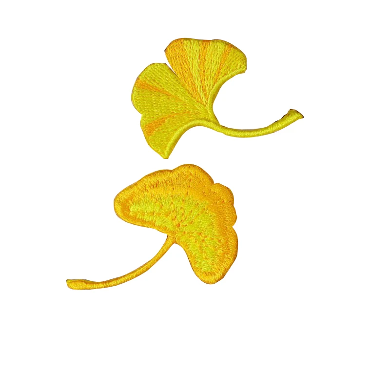 Нашивки Ginkgo с листьями для одежды патчи вышивкой Аппликации наклейки джинсов