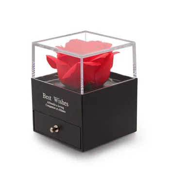 

New TikTok Drawer Organizer Makeup Storage Craft Everlasting flower jewelry box storage girlfriend collection Earring ring neck