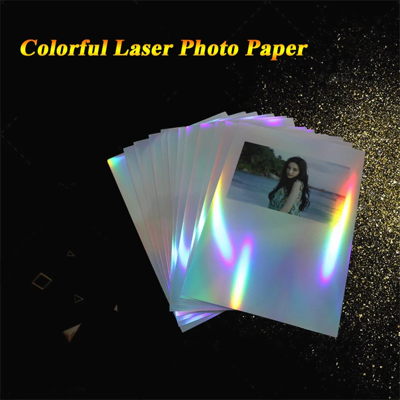 

A4 adhesive seven color laser photo paper ink jet printing colorful reflective photographic paper silver printing film