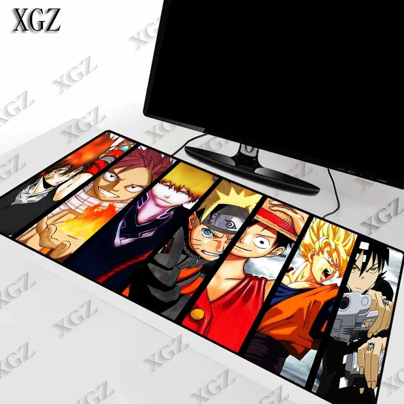 

XGZ Anime Bleach Dragon Ball Naruto Boys Large Gaming Mouse Pad Gamer Computer pad Lock Edge Mat for CSGO LOL Xxl