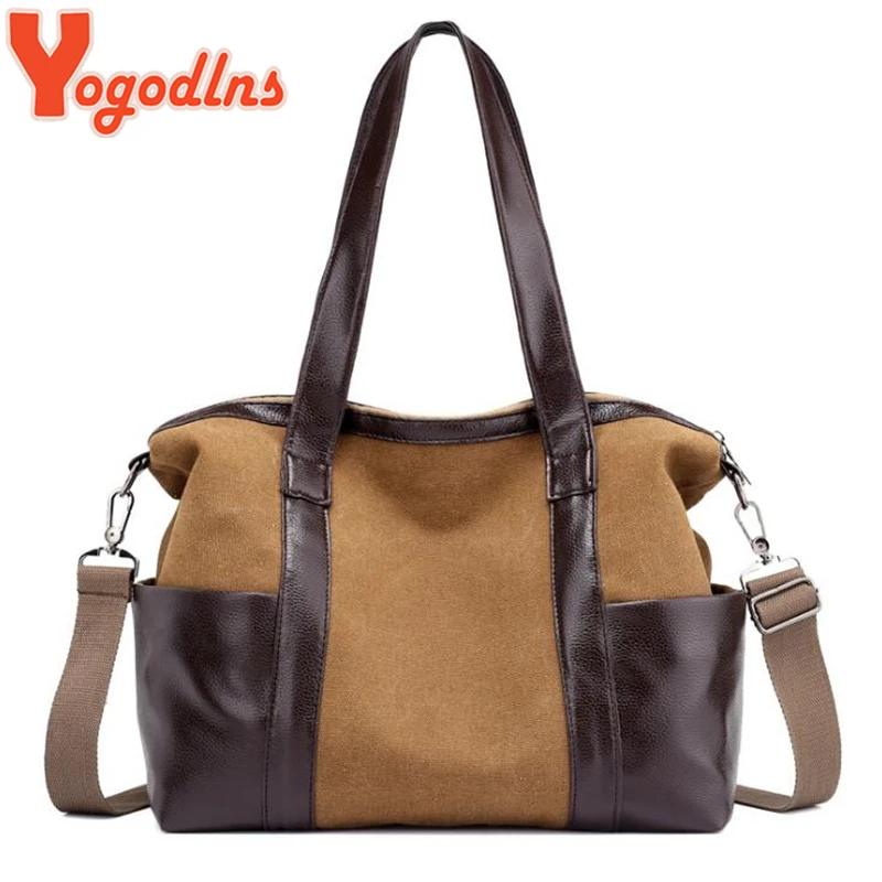 

Yogodlns Large Capacity Women Shoulder Bags Durable Canvas Messenger Bag Handbags Satchel Casual Totes Big Size Pocket Hand Bags