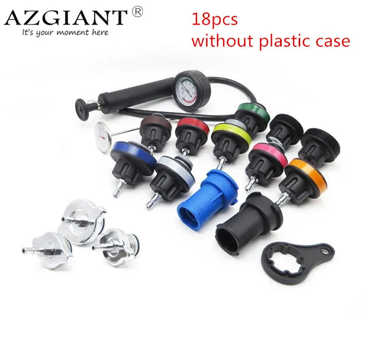 18pcs Universal Car water Tank Leak Detection Detector Tool Radiator Water Pressure Tester Auto Cooling Coolant Vacuum Purge | Автомобили