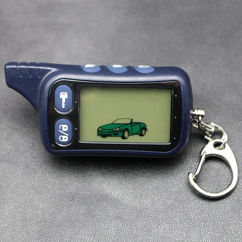 

2-way TZ9010 LCD Remote Control Keychain,TZ-9010 Key Fob Chain for Vehicle Security Two Way Car Alarm System Tomahawk TZ 9010