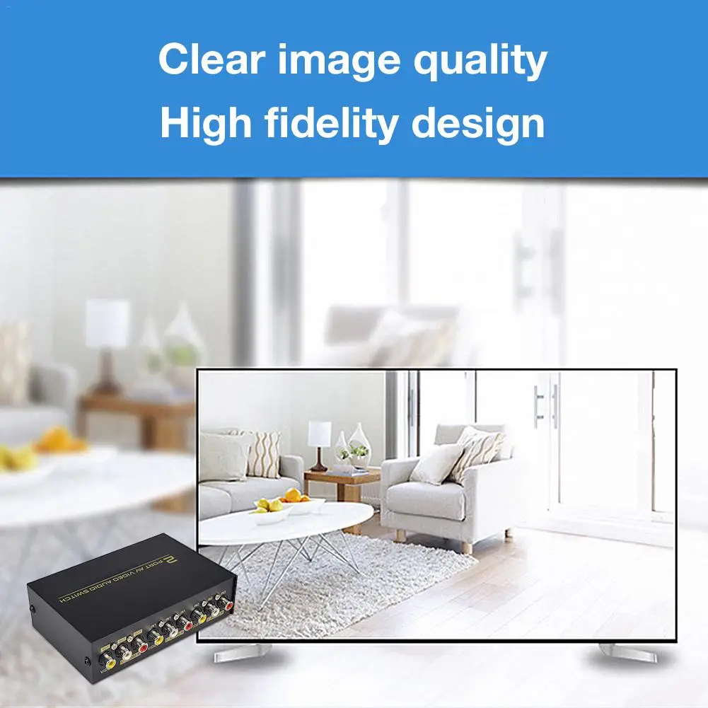 Новейший av-коммутатор 2 в 1 выход AV аудио видео сигнал композитный для HDTV ЖК-дисплей DVD 3 RCA коммутатор 2 до 1 селектор не Splitte