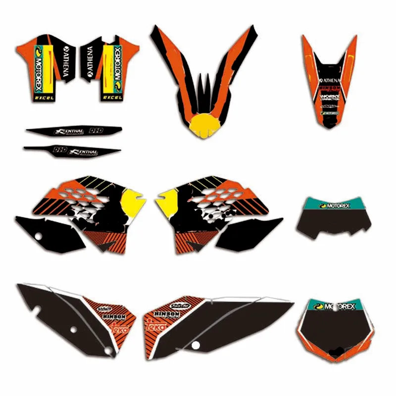 Для KTM 125 250 350 450 SX SXF EXC EXCF XCF Team графическая наклейка пользовательский номер