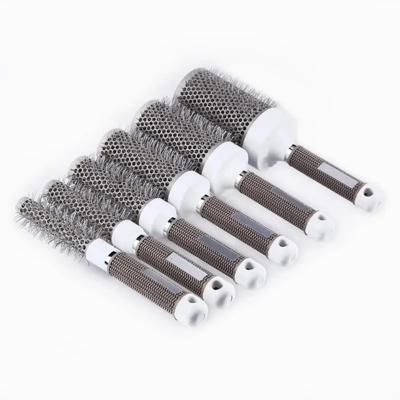 

Professional Hair Dressing Brushes High Temperature Resistant Ceramic Iron Round Comb Hairbrushes Hair Styling Tool