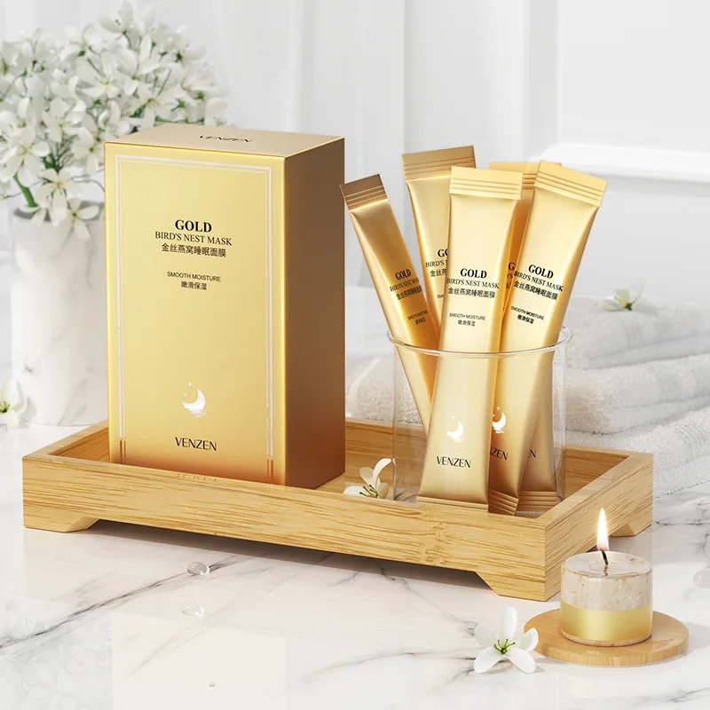 Маска Gold Bird's Nest для сна увлажняющая Омолаживающая отбеливающая корректор