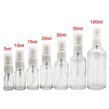 

5-100ml Glass Spray Bottle Split Bottle Travel Toner Water Bottle Transparent Bottle Portable Skin Care Products Tools Cosmetic