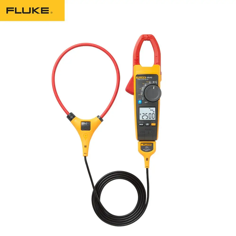 

Fluke 376 FC True RMS 1000A AC/DC Clamp Meter with iFlex 2500A AC with a NIST-Traceable Calibration Certificate Fluke 376-FC