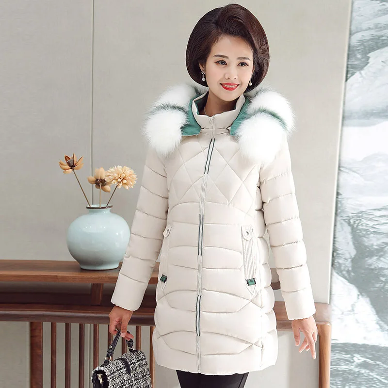 

High quality cotton clothes,Korean Version of The Large Size of The Elderly Hair Collar Cotton Clothing