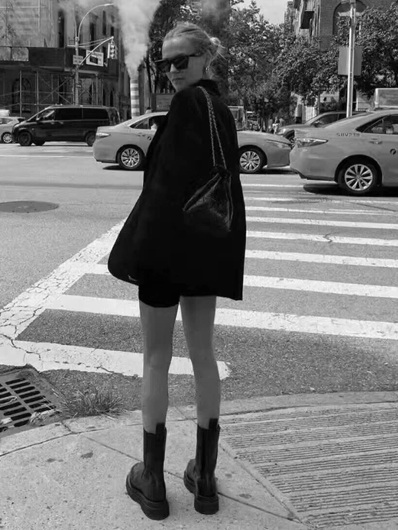 

Boots Woman 2019 Thick Boots Chelsea Boots Woman Increase Down Flat Bottom Boots