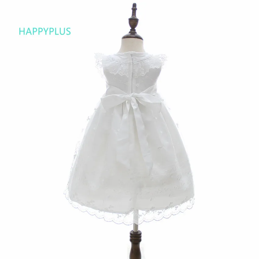 HAPPYPLUS/кружевное платье на крестины для маленьких девочек; платье принцессы для первого второго дня рождения; детское платье для крещения; платье для малышей на свадьбу