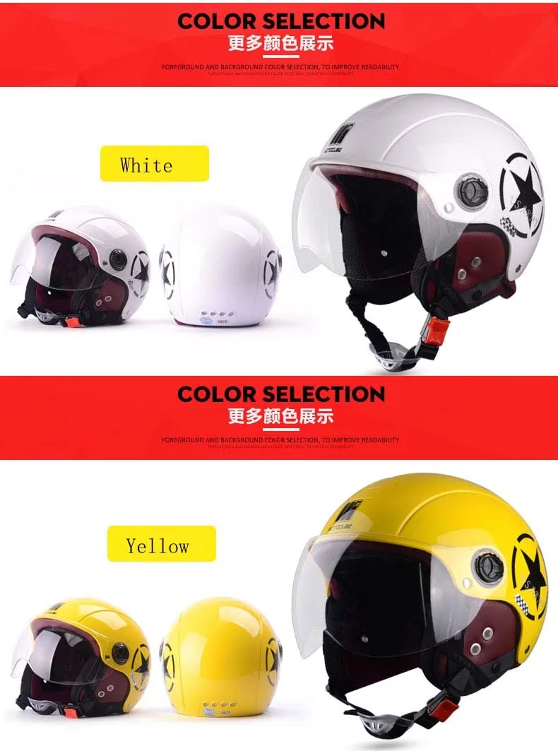 Casque Moto Adulte - Casque Moto Demi-| Équipement De Protection Course