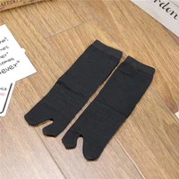New Japanese Men And Women  Two Finger Socks Black Kimono Summer Bamboo Fiber Flip Flop Sandal Split Ninjia White Tabi Toe Socks