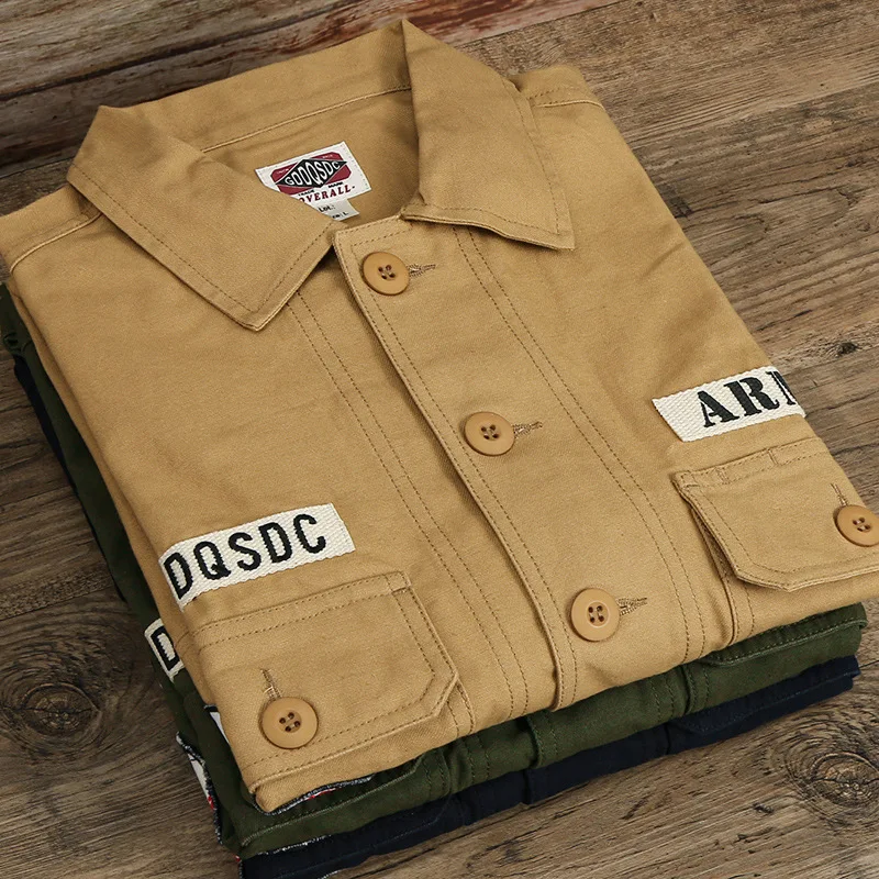 AMI Khaki American men's tooling Shirt Short Sleeve loose cotton