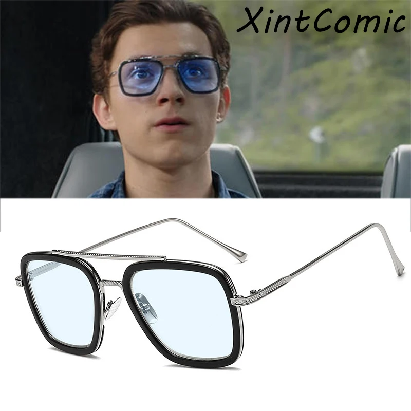 Spider-Man Far From Home Peter Parker Glasses Edith Cosplay Prop SpiderMan Sunglasses Iron Man Tony Stark Sun Glasses Man