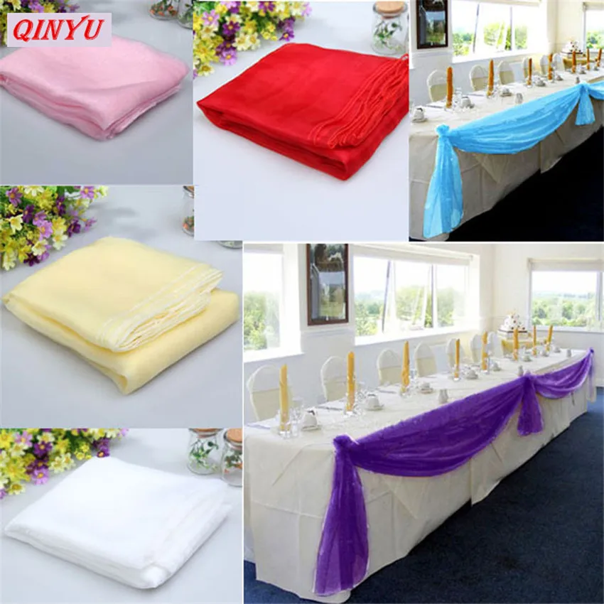 

48cmx5M Tulle Roll Organza Sheer Gauze Wedding Decoration table DIY Tutu dress Skirt Wedding Supply tulle curtains 5zsh015