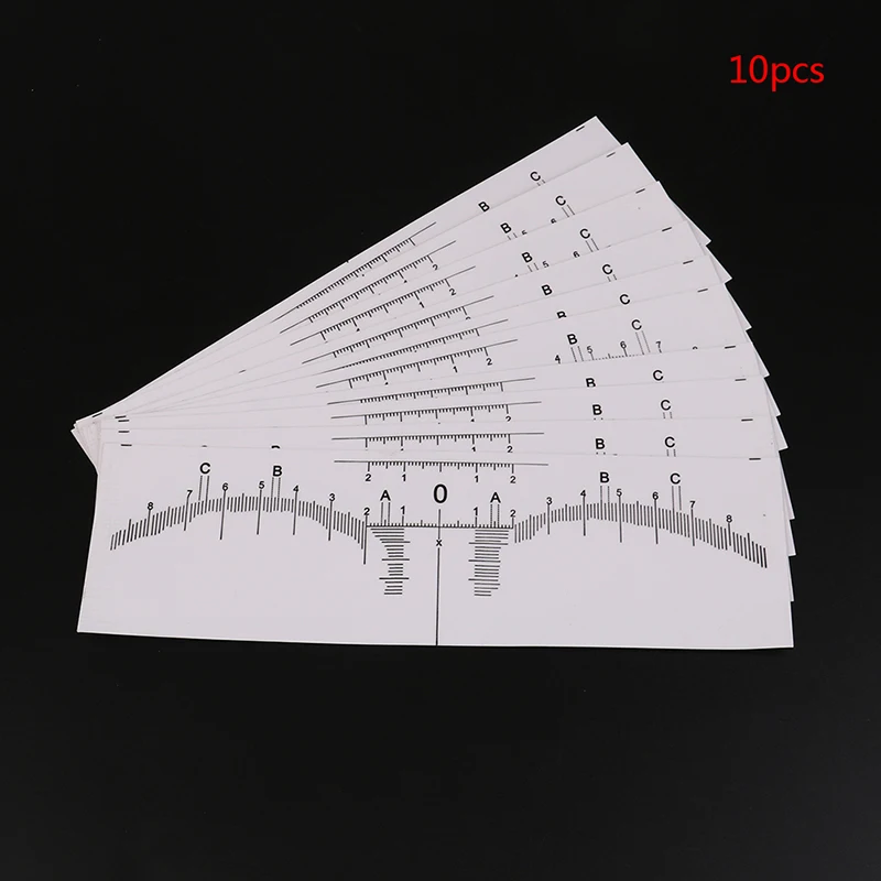 10pcs Tattoo accesories Disposable Makeup Brow Measure Eyebrow Guide Ruler Permanent Tools