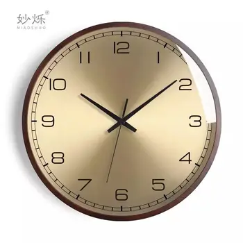 

Nordic Luxury Large Wall Clock Wood Living Room Gold Clocks Wall Home Decor Bedroom Modern Design Duvar Saati Gift Ideas