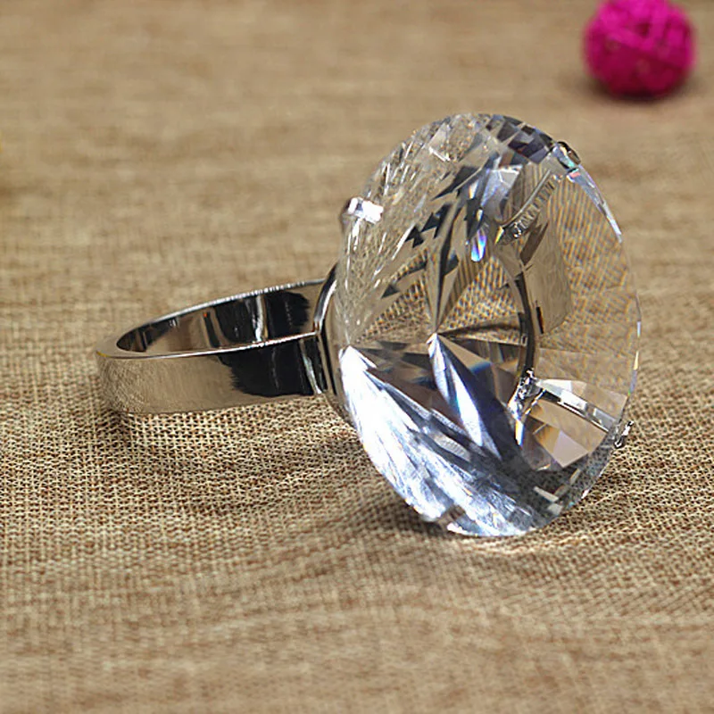 Big Artificial Solitaire Ring HD CEJL Crystal Super Big Diamond