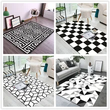 Современный простой ковер для гостиной, бытовой геометрический чайный коврик для стола, поплавок на окно, татами, спальное одеяло, черно-белое