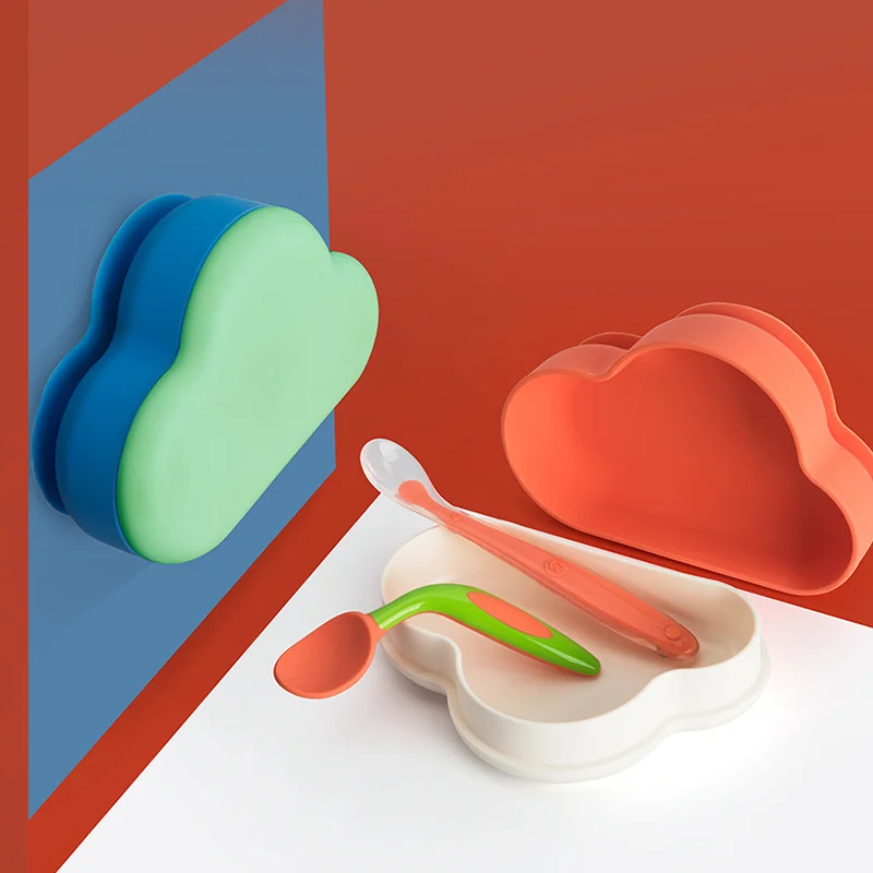 

1pc Baby Feeding Bowl Silicone Cartoon Silicone Plate Food Grade Silicone Tableware Baby Learning Dishes Bowl Set Nurse Gift Kid