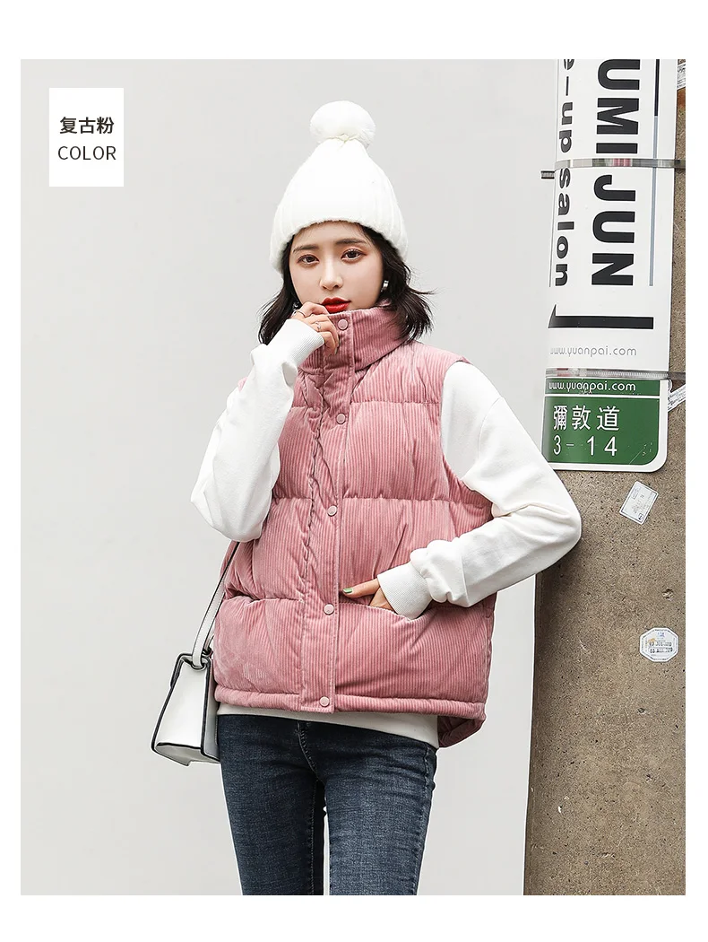 Goldfarm пуховый жилет женский короткий осень и зима стиль корейский стиль жилет с воротником-стойкой Повседневный теплый жилет Мода