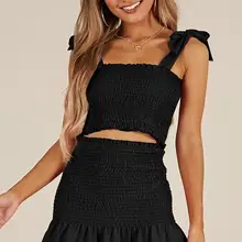 Wowen's короткое платье с рюшами юбка со шнуровкой комплект из 2 предметов юбка Сексуальная клубная вечерние юбки