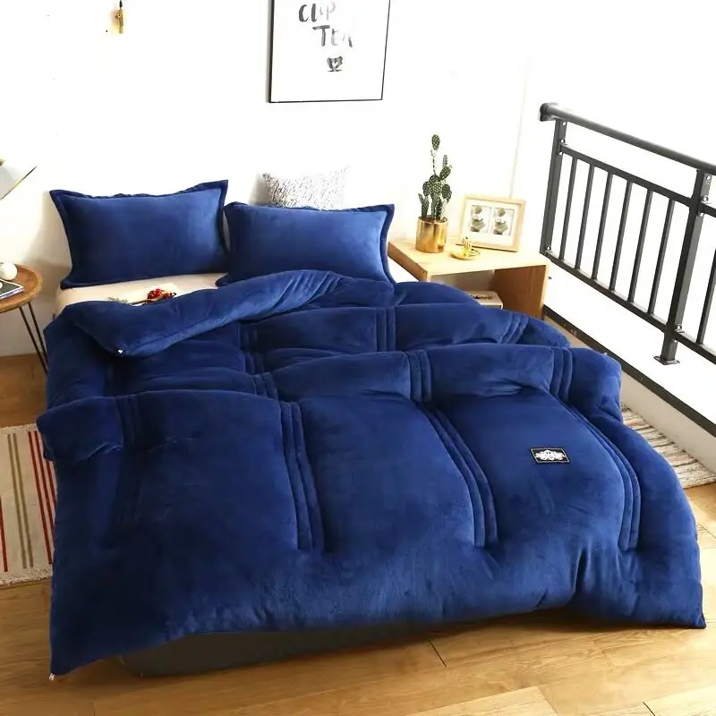 as picture Twin/King/queen size patchwork super warm Quilt Duvet home/hotel Luxury Printed Flannel Blanket Winter quilts Bedding Comforter - Цвет: as picture