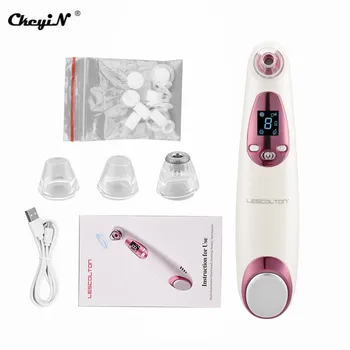 

CkeyiN Suction Blackhead Remover Vacuum Kit Cold Hot Vibration 4 Suction Probe for Remove Blackhead Acne Clean Pore Dropshipping