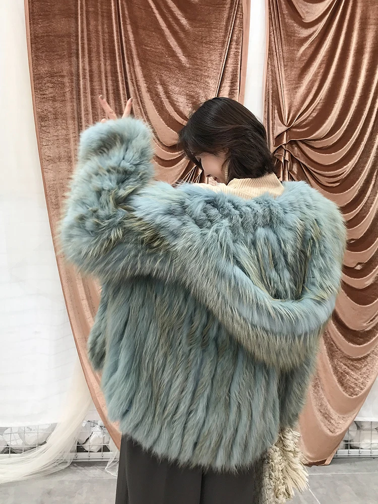 Модные куртки с капюшоном из натурального меха для женщин, пальто из натурального меха енота для женщин, новое пальто из натурального меха енота