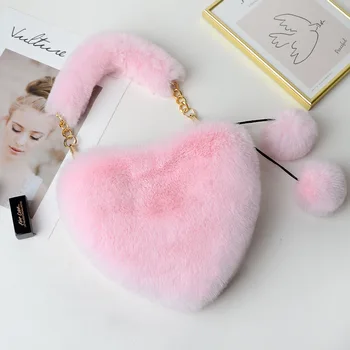 

Luxury Design Soft Plush Women Handbags Winter Fashion Ladies Evening Clutch Purse Faux Fur Female Small Shoulder Messenger Bags