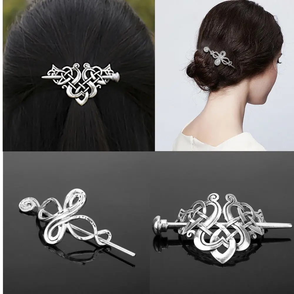 

Charms Minimalist Fashion Retro Knots Crown Hairpins Clips Jewelry Hairpin Charm Alloy Hair Stick Womens Hair Accessories