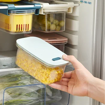 

Pull-Out Drawers Kitchen Drainable Sealed Box Organizer Drawer Refrigerator Storage Box Rack Slide Shelf Rack Organizer Holder