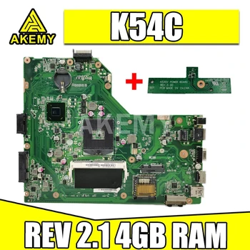 

K54C Motherboard REV 2.1 4GB RAM For Asus K54C X54C K54Ly K54hR Laptop motherboard K54C Mainboard X54C Motherboard test 100% OK