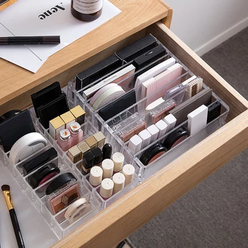 

6/8/16grids Acrylic Makeup Organizer Storage Box Cosmetic Box Lipstick Jewelry Box Case Holder Display Stand Make Up Organizer