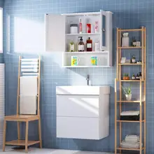 Armoires de salle de bain à Double porte, 1 pièce, miroir, meuble de rangement solide et Durable, HWC