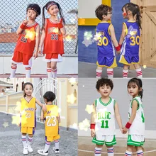 Camiseta y pantalones cortos de baloncesto para niños, traje de entrenamiento con juegos de baloncesto para niños y niñas, uniforme de equipo sin mangas, chándal deportivo