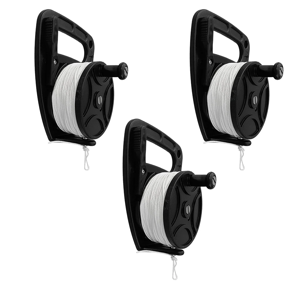 

3pcs 150ft Dive Reel Kayak Anchor Scuba Diving Snorkeling Spool Attached with Large Reel Handle