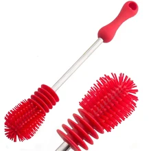 Щетка для детских бутылочек, вращающаяся на 360 градусов, инструмент для чистки бутылочек, очищающая чашка для молока воды, очиститель для детских бутылочек