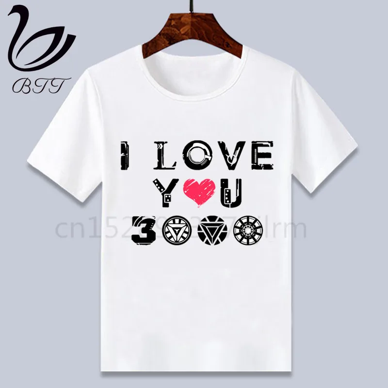 LOVE You/Коллекция 3000 года, летняя детская забавная футболка с изображением Железного человека и Эндшпиля Marvel для мальчиков и девочек детская футболка с принтом модная повседневная одежда для малышей - Цвет: C